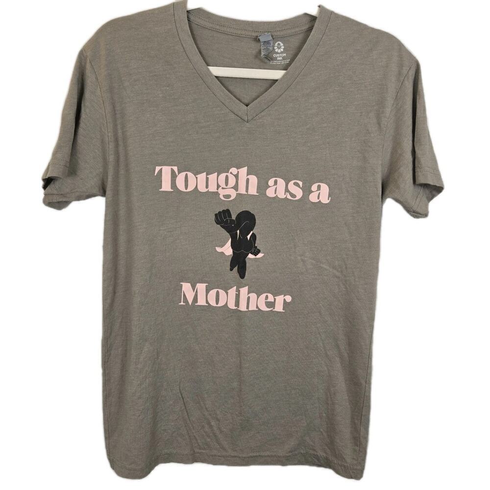 Tough As A Mother Graphic Tshirt ladies V Neck Superman Mom Power Buttery Soft
